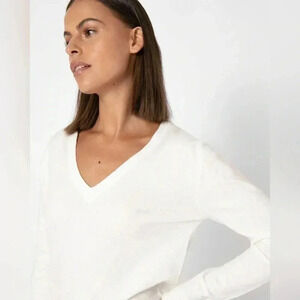 V neck - size Medium  white sweater